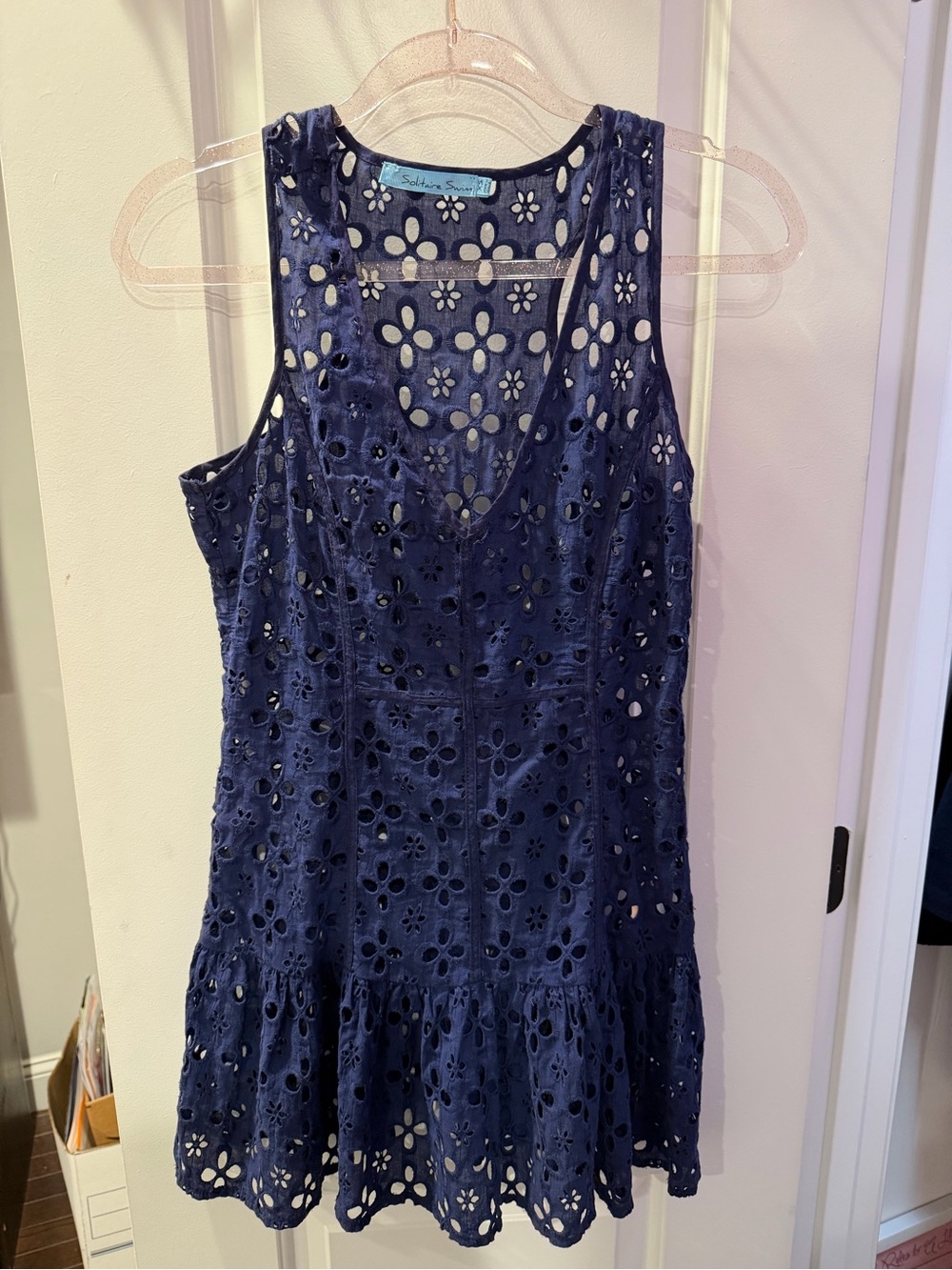Super Cute, Eyelet Navy Swim Coverup Dress by Splendid